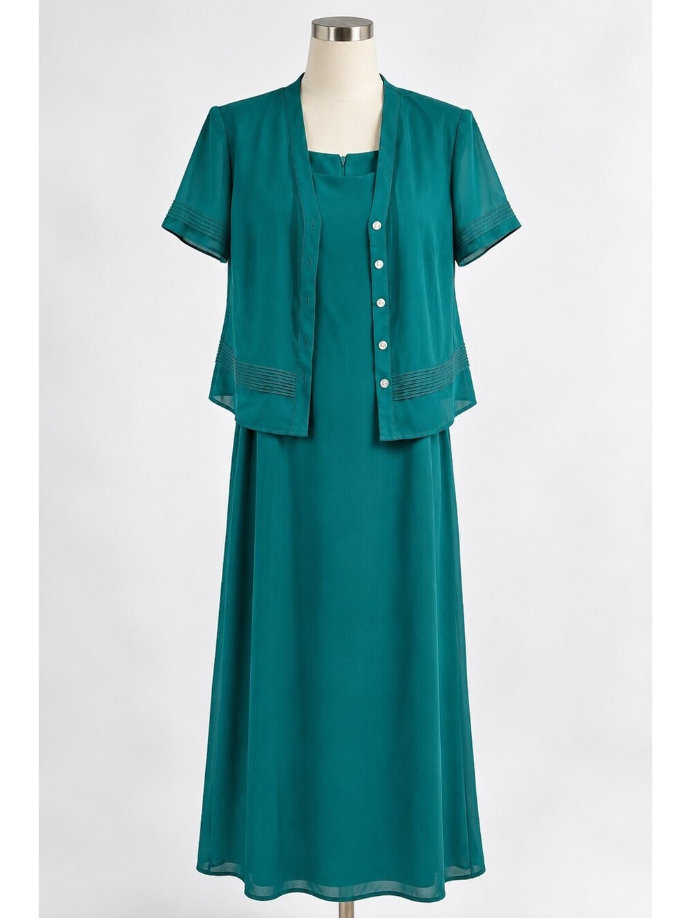 Studio I Women's Turquoise Two-Piece Dress and Jacket Set